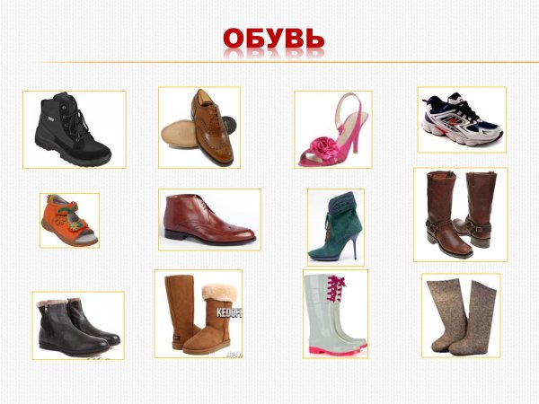 Обувь карточки для детей