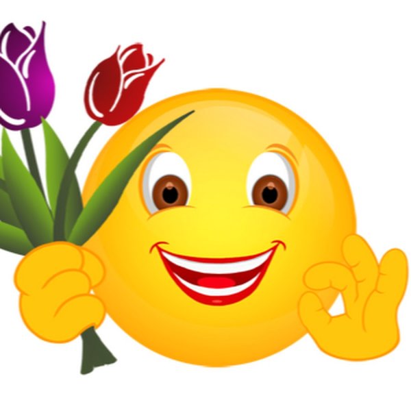 Смайлик с цветами