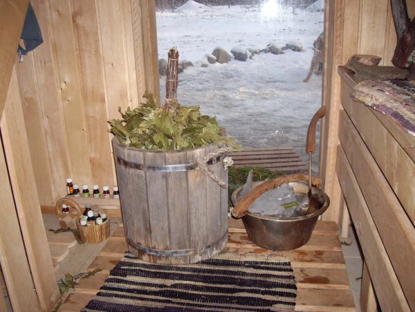 Банька зимой