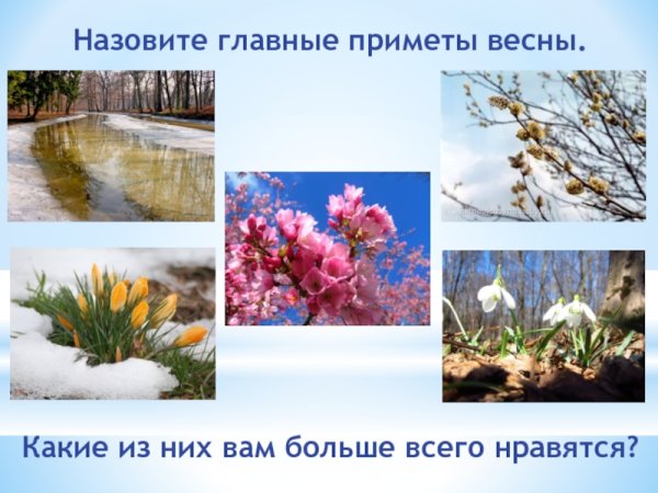 Подобрать весенние приметы