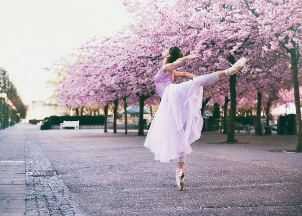 Балерина на фоне цветов