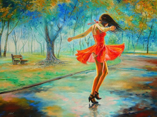 Девушка кружится в танце