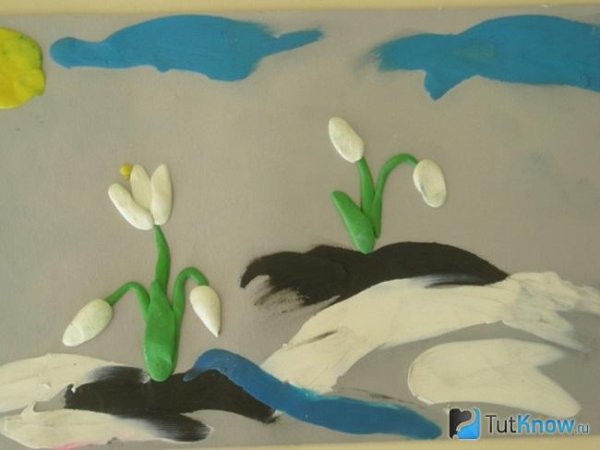 Пластилинография для детей Весна