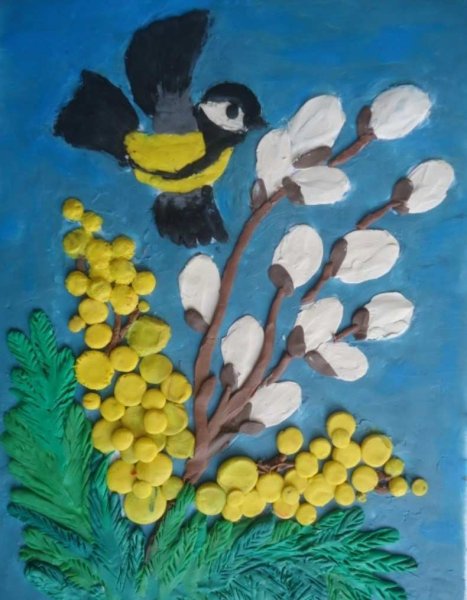 Поделка из пластилина Весна