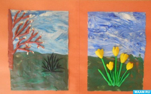 Лепка из пластилина на тему Весна