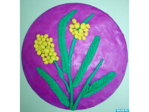 Ветка сирени пластилинография