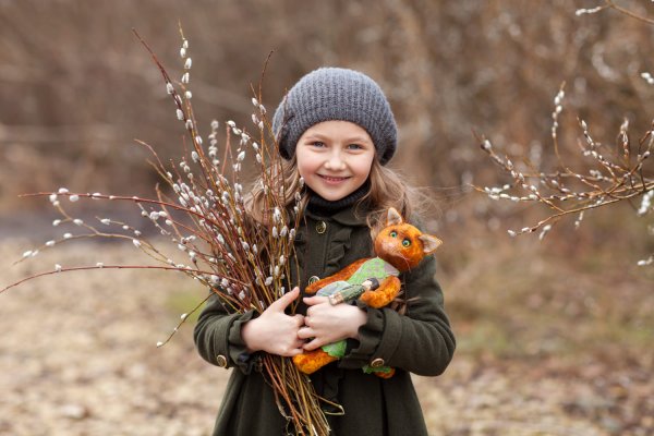 Фотосессия с вербой на улице