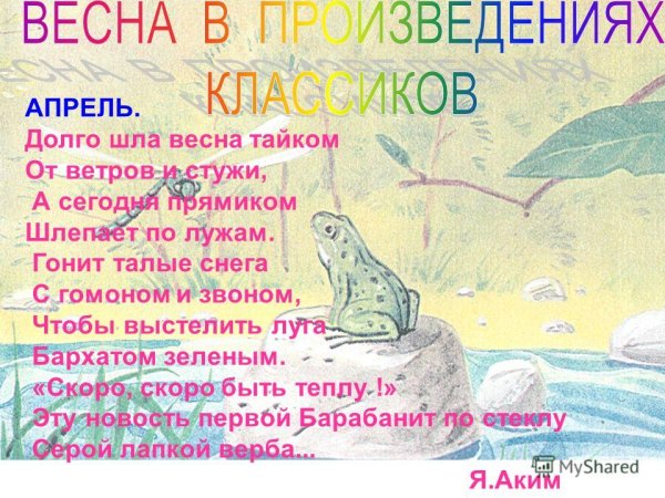 Я аким апрель стихотворение текст