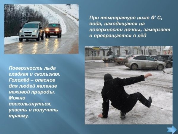 Опасность гололеда и гололедицы