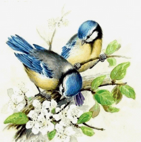 Синички для декупажа