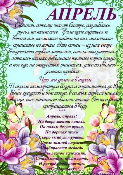 Папка передвижка Весна для детского сада