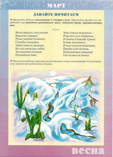 Весна в родительский уголок