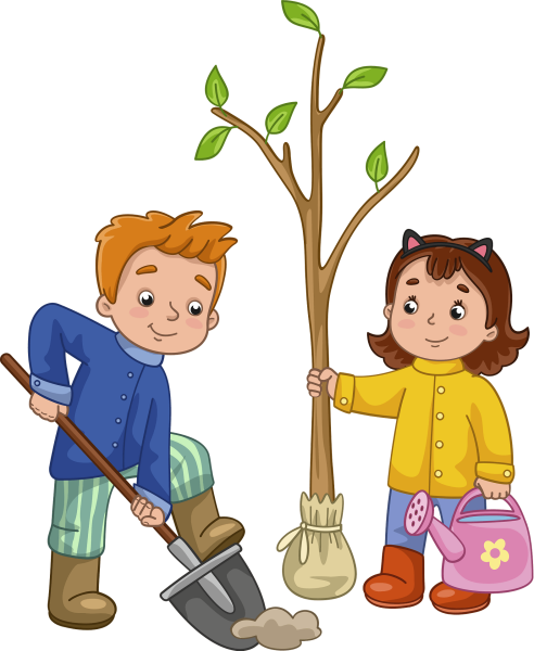 Дети сажают деревья