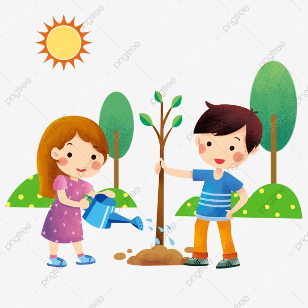 Дети сажают деревья рисунки