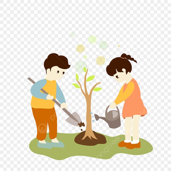 Дети сажают деревья