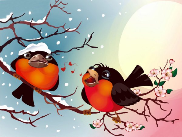 Веселая птичка Снегирь