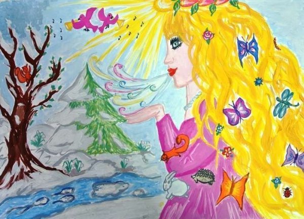 Красивые рисунки на тему Весна