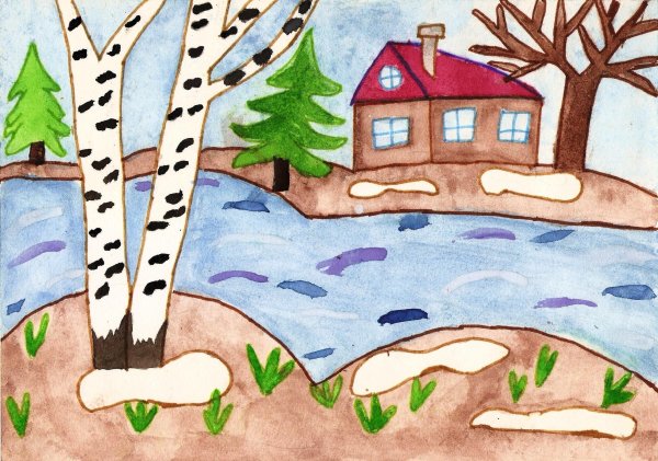 Рисунки весны легкие