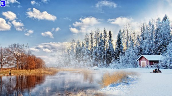 Зимаи лето воднйо картинке