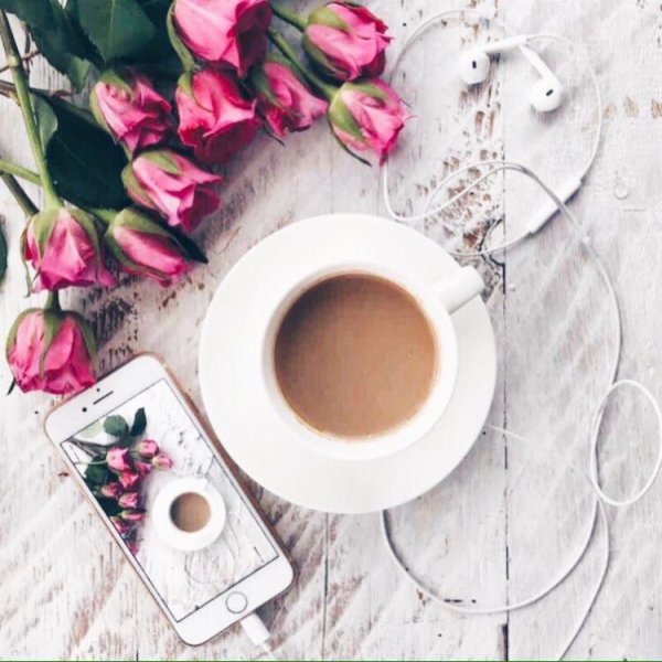 Кофе и цветы