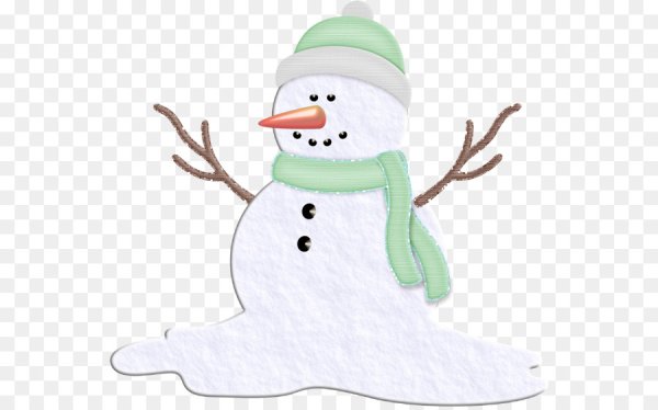 Снеговик тает на прозрачном фоне