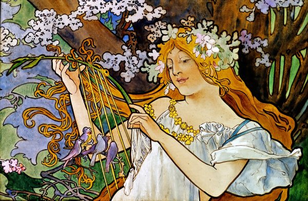 Художник Альфонс Муха «Весна»
