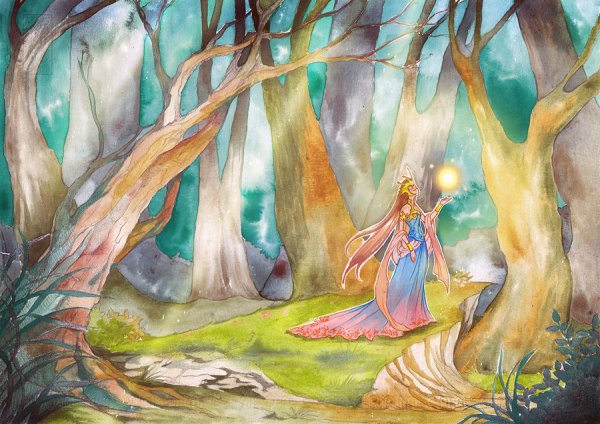 Весенний пейзаж мультяшный