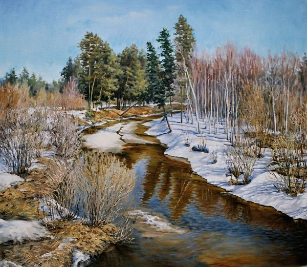 Весенняя природа живопись