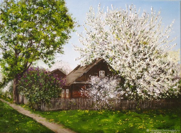 Весенний пейзаж цветут сады