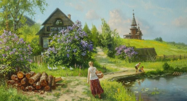 Художник Владимир Жданов картины деревни