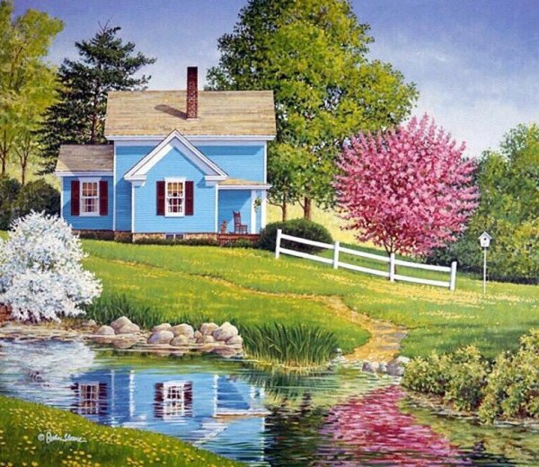 Весенняя деревенька John Sloane.