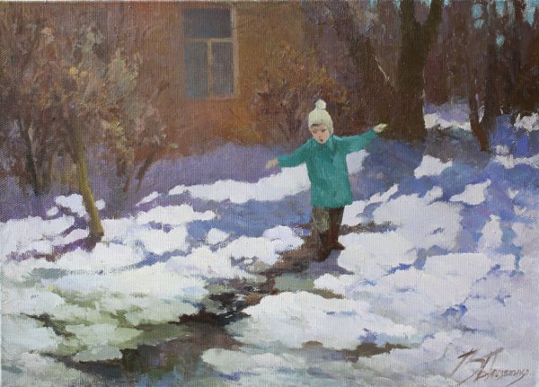Весенние ручьи живопись