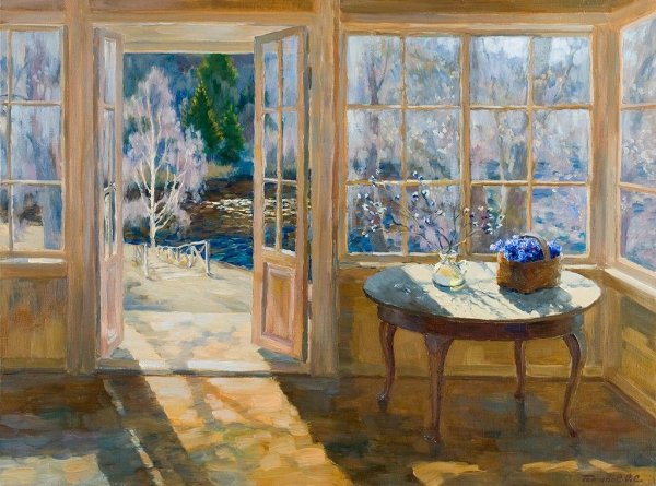 Станислав Жуковский художник "окно"Весна