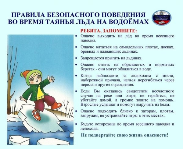 Осторожно тонкий лед памятка для детей и родителей
