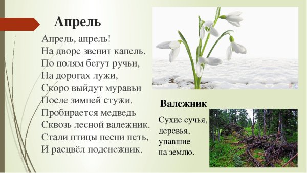 Стихи про апрель для детей