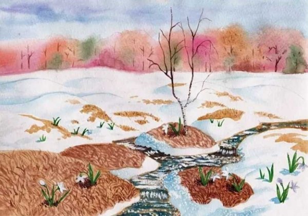 Весенний пейзаж для детей