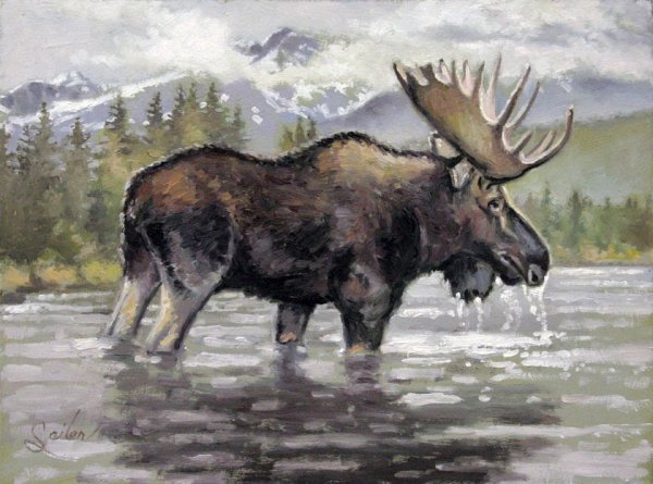 Лось рисунок