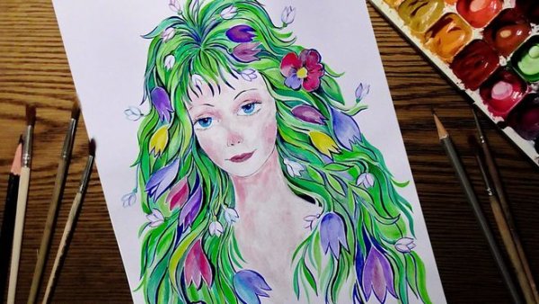 Весенний рисунок карандашом