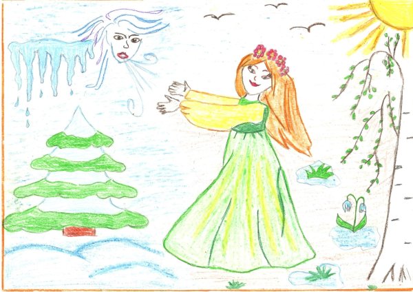 Девушка дерево рисунок