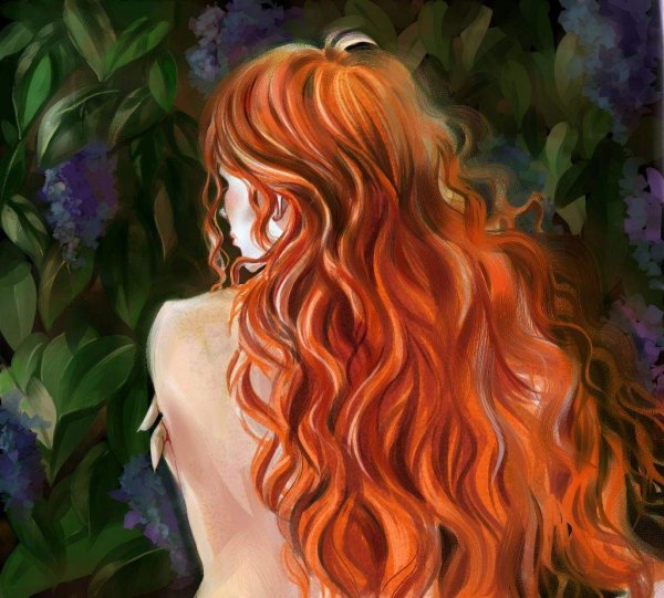 Рыжеволосая девушка зимой