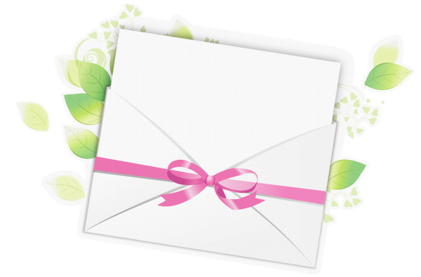 Открытка на белом фоне