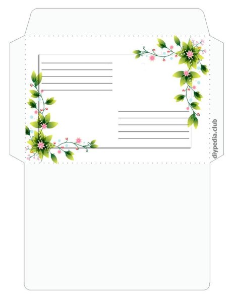 Макет конверта для письма