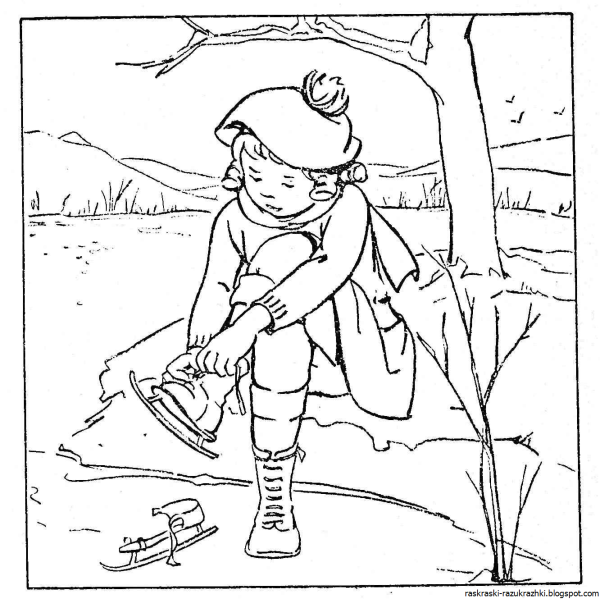 Весенняя капель раскраска