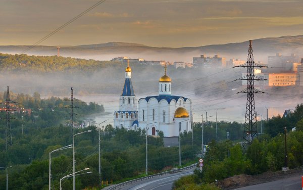 Мурманск Полярная ночь в Мурманске