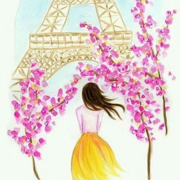 Иллюстрации девочка в Париже