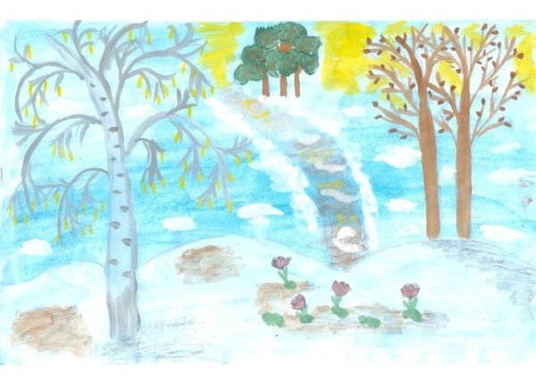 Весна рисунки детей детсад