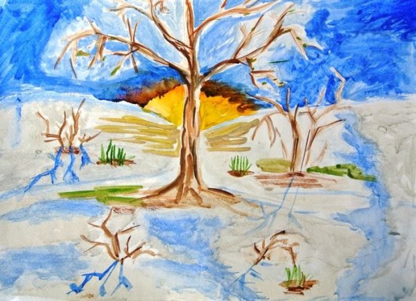 Детский рисунок Весна