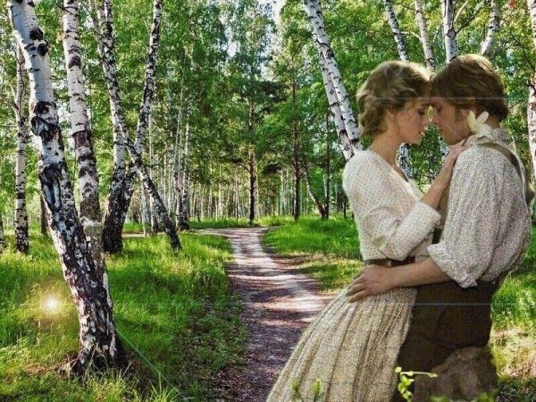 Влюбленные в березовой роще