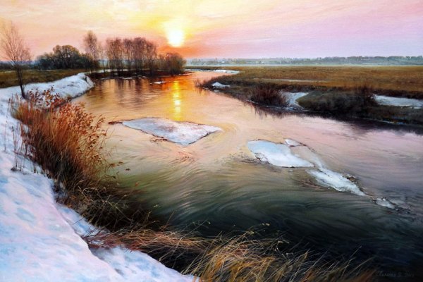 Художник: Вячеслав палачев.зимний пейзаж.
