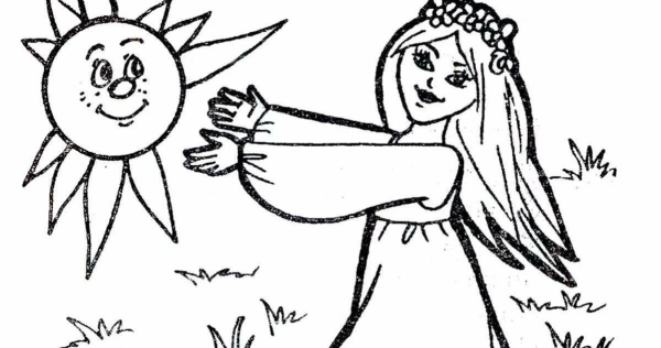 Девочка Весна раскраска